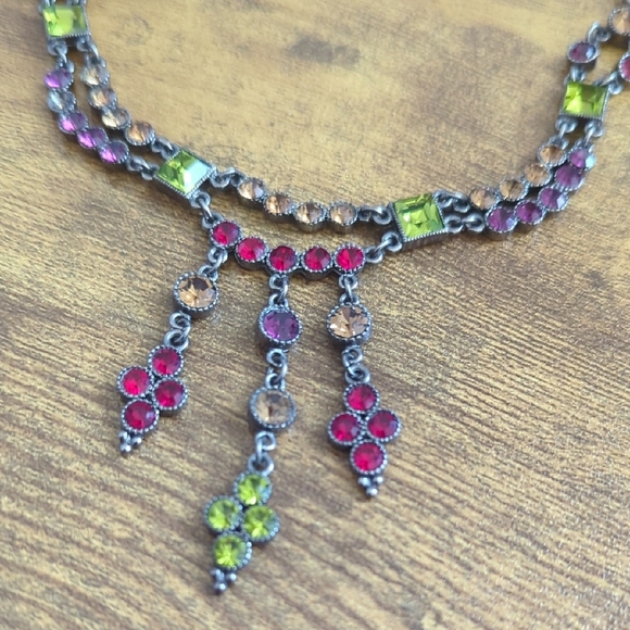 Multicolor Rhinestone Necklace - Picture 1 of 3